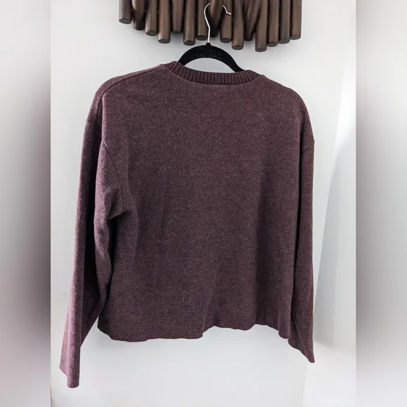 Zara Burgundy Cotton Blend Knit Sweater - NWOT - Picture 2 of 7